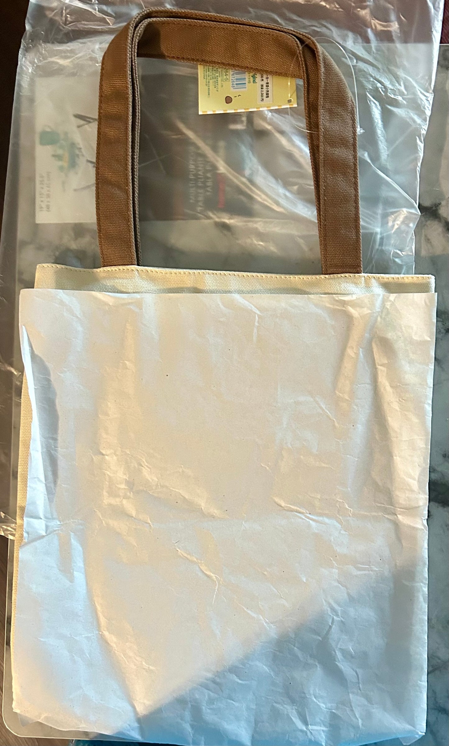 Corocorokurinrin Large Canvas Tote Bag