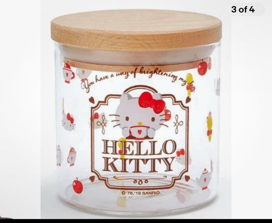 Hello Kitty Sanrio Glass Canister (Winter Tea Time) 10.1 fl oz 3.3×3.3×3.4in