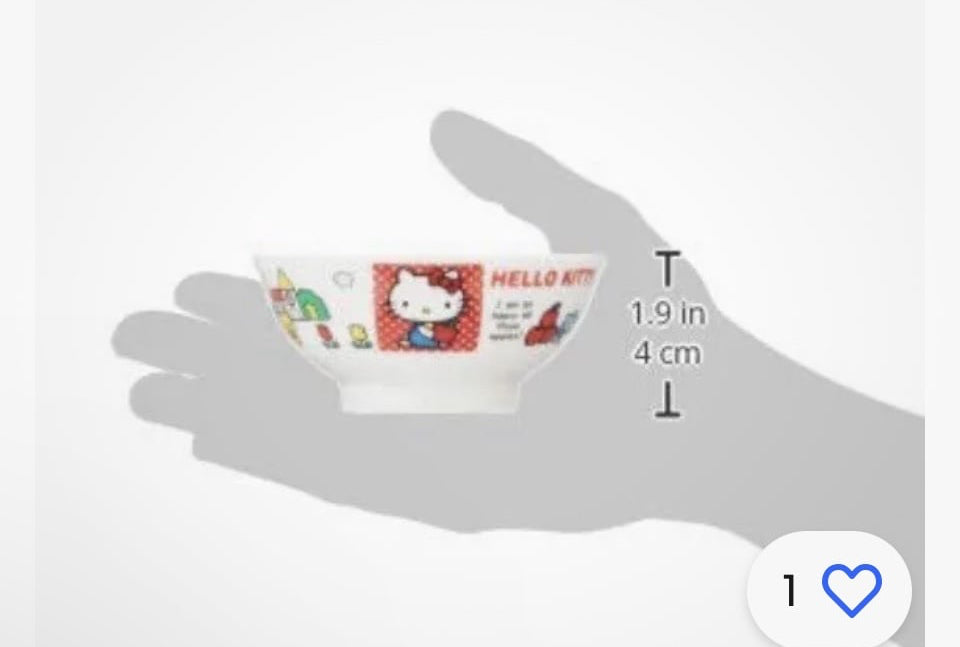 Hello Kitty Sanrio Rice Bowl White Diameter 4.1” x 1.8” Height