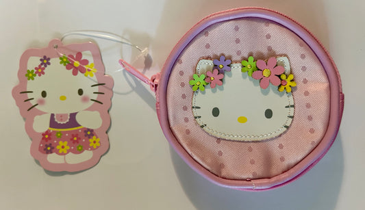 Hello Kitty Flower Round Coin Purse/Wallet