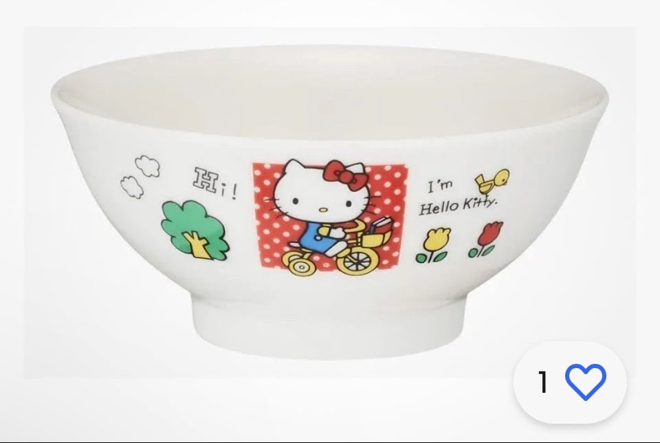 Hello Kitty Sanrio Rice Bowl White Diameter 4.1” x 1.8” Height