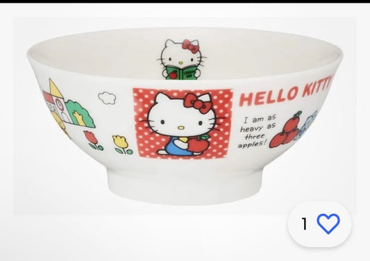 Hello Kitty Sanrio Rice Bowl White Diameter 4.1” x 1.8” Height