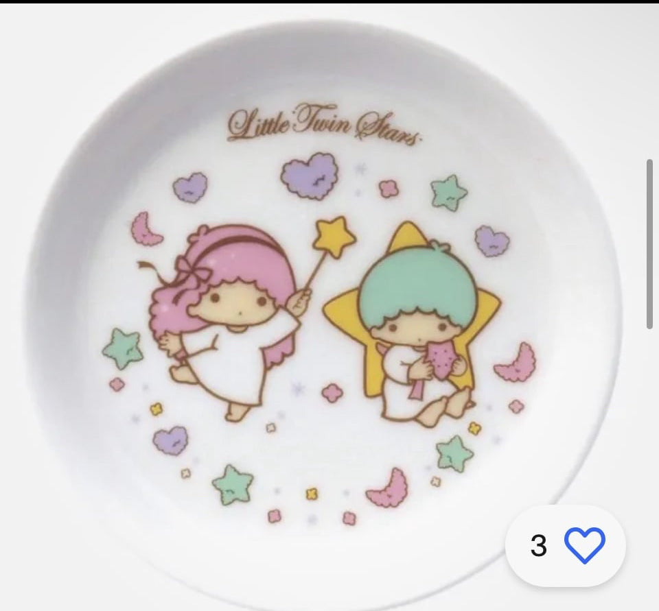 Little Twin Stars Sanrio Cake Plate Star Dream 4.1 Inches Kamari