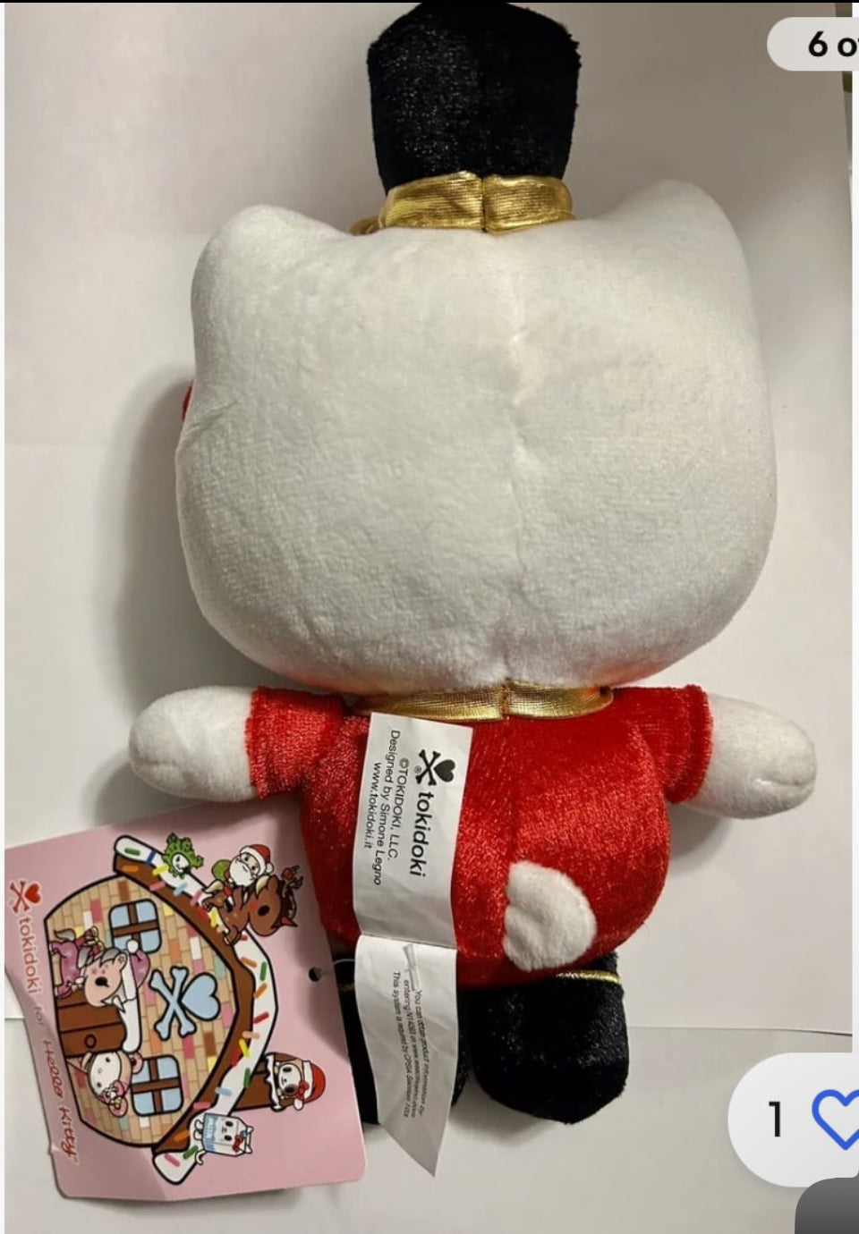Sanrio Tokidoki Hello Kitty Christmas Red Nutcracker Soldier Plush NEW