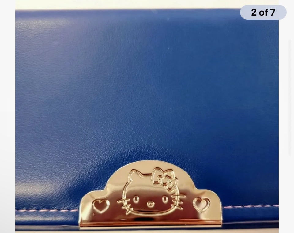 Hello Kitty Sanrio Premium Magnetic Navy Blue Pencil Case