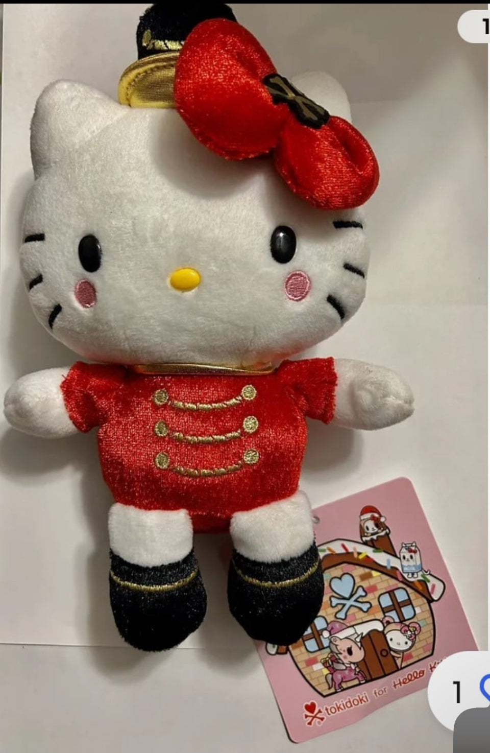 Sanrio Tokidoki Hello Kitty Christmas Red Nutcracker Soldier Plush NEW