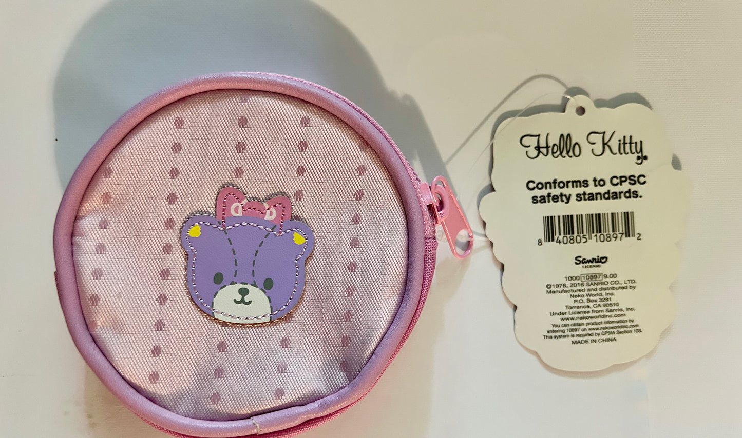 Hello Kitty Flower Round Coin Purse/Wallet