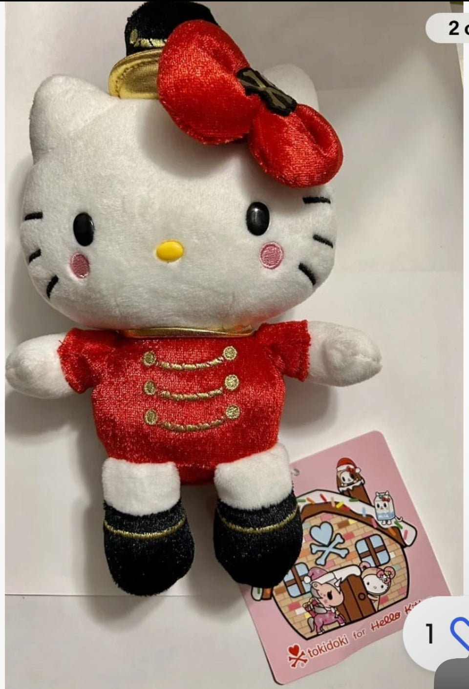 Sanrio Tokidoki Hello Kitty Christmas Red Nutcracker Soldier Plush NEW