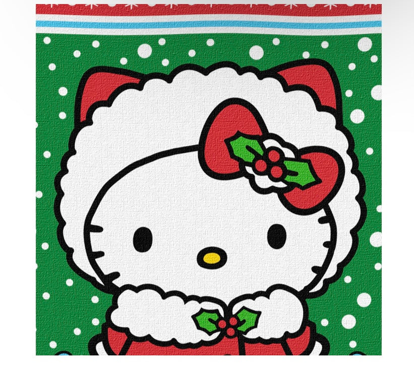Hello Kitty Northwest Company Christmas Throw with Fringe NEW