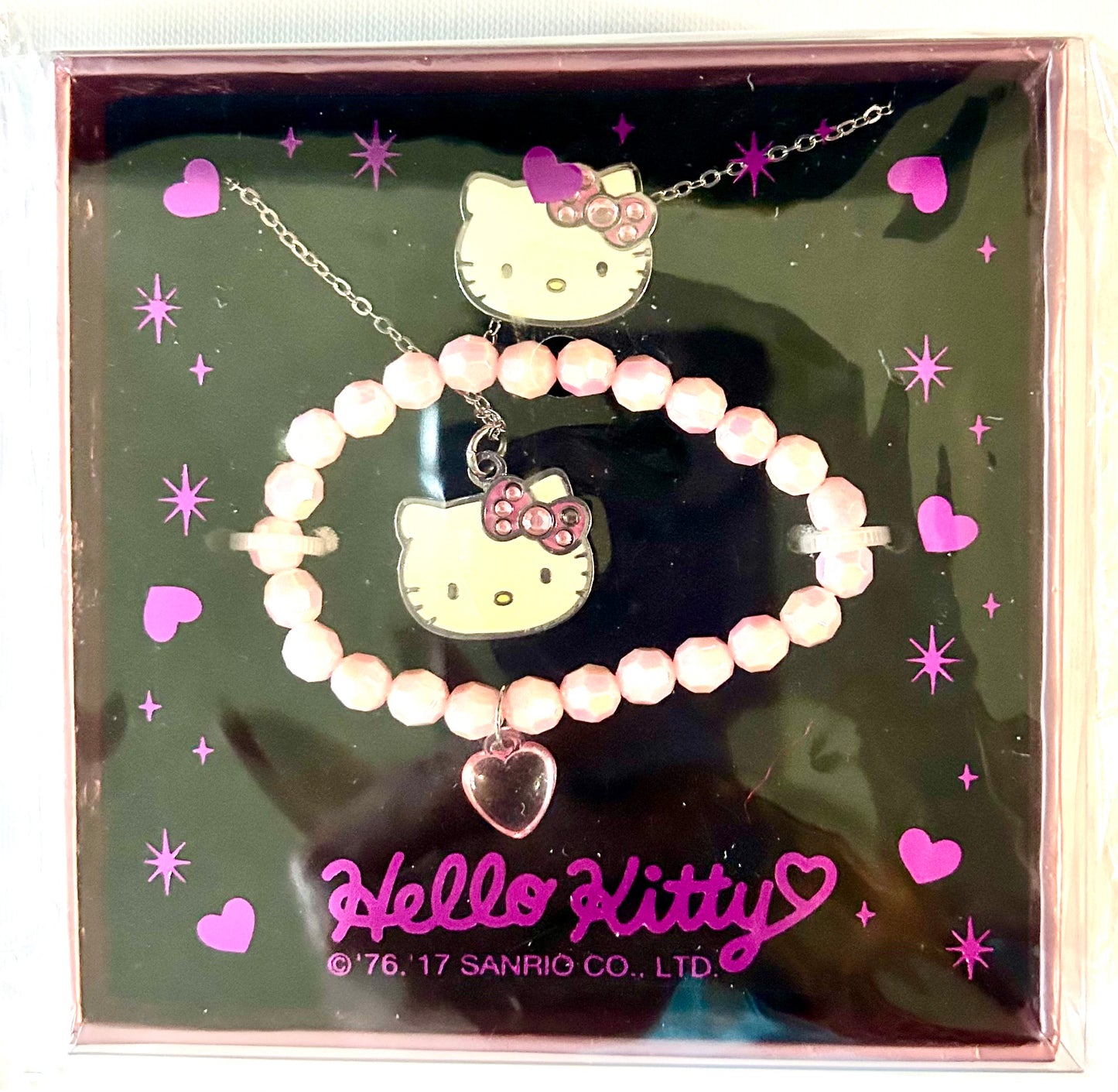 Hello Kitty Trio Jewelry Set Ring,Necklace,and Bracelet