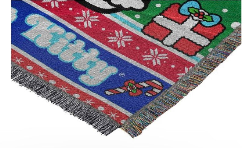Hello Kitty Northwest Company Christmas Throw with Fringe NEW