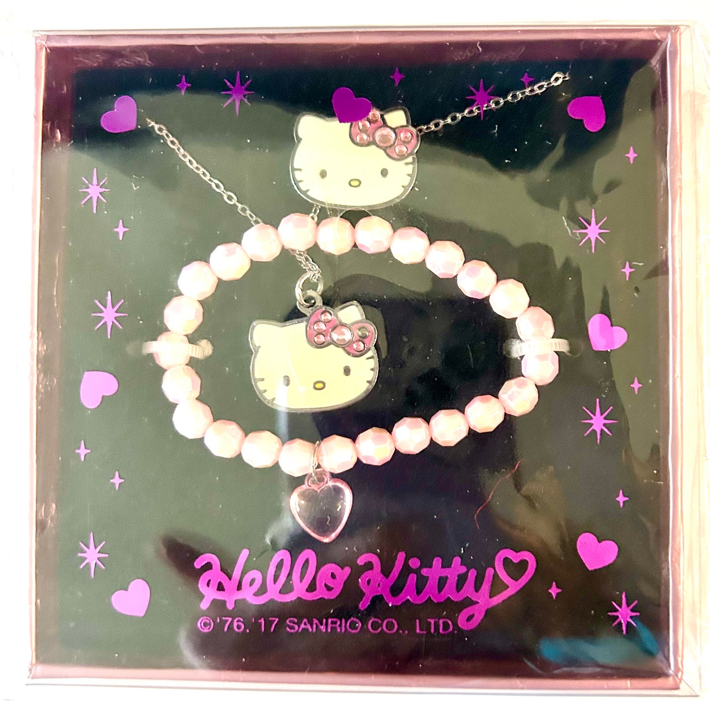 Hello Kitty Trio Jewelry Set Ring,Necklace,and Bracelet
