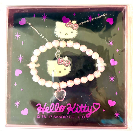 Hello Kitty Trio Jewelry Set Ring,Necklace,and Bracelet